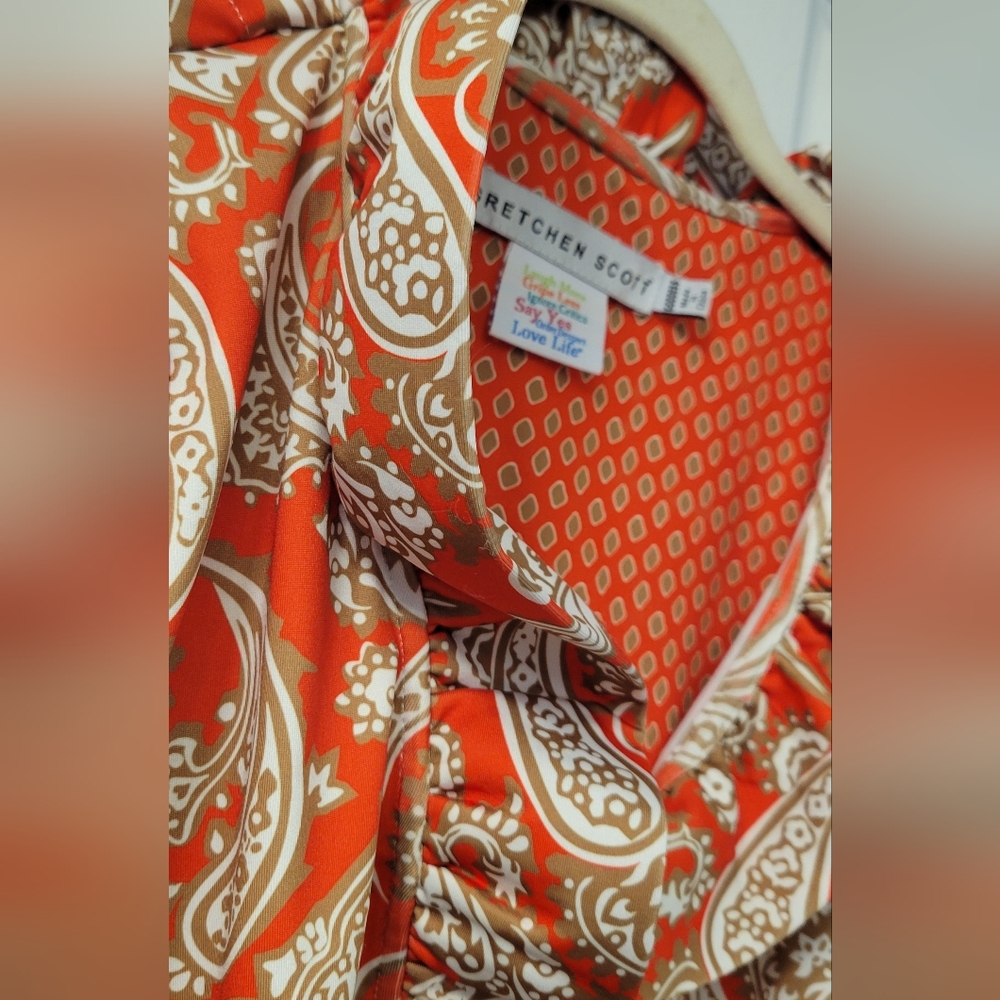 Gretchen Scott Designs Paisley Ruffle-Neck Top - Picture 2 of 5